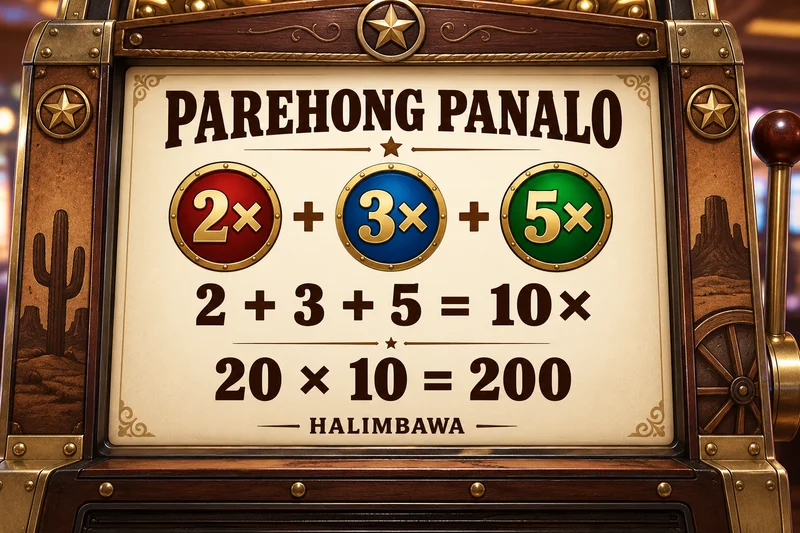 Paliwanag na hypothetical record: Wild West Gold. Addition ng multiplier Wilds, hiwalay sa retention sa bonus. Hindi actual provider screenshot.